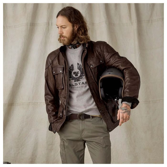 Belstaff Roadmaster Leather Jacket, Black/Brown