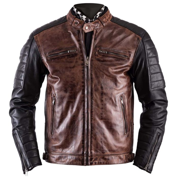 Helstons Cruiser Leather Jacket - Camel / Black - Urban Rider