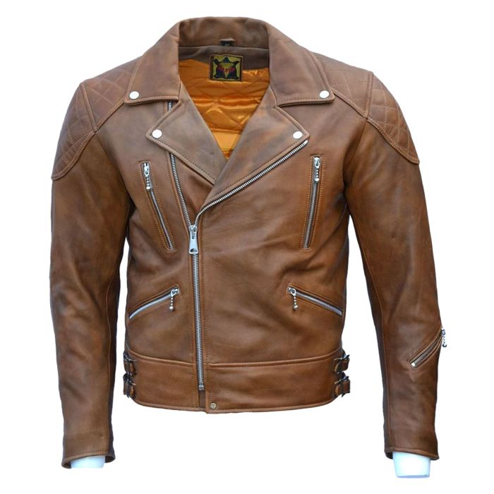 Goldtop 619 Rebel Leather Jacket - Brown - Urban Rider