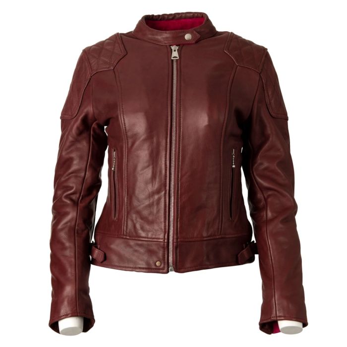 Goldtop 76 Womens Leather Jacket - Burgundy - Urban Rider