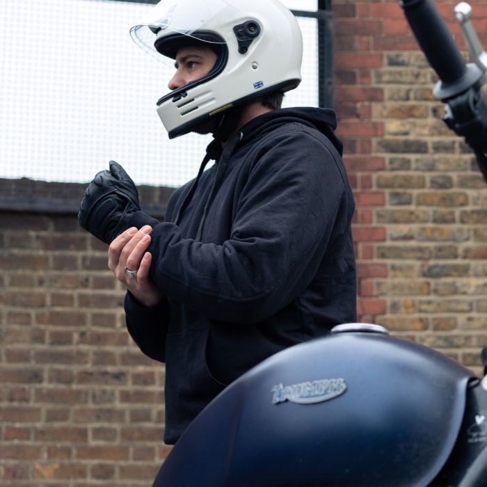 Black Akito Block Kevlar Armoured Motorcycle Hoodie Jacket