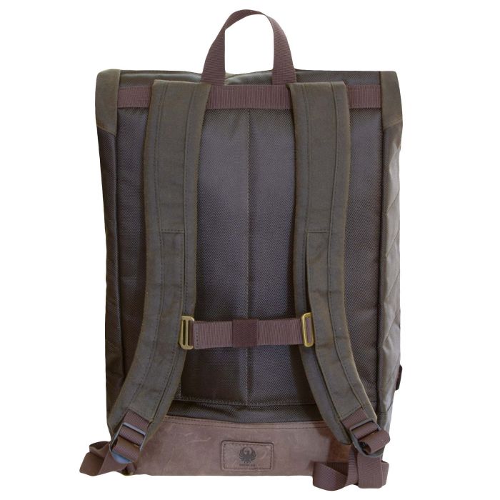 Merlin Yarnfield roll top waxed cotton motorcyclists rucksack olive 