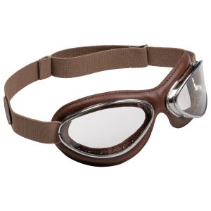 Chrome Aviator Pilot Goggles By Leon Jeantet T2 Brown 
