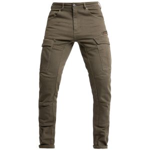 MILA CARGO BEIGE - Motorcycle Jeans for Women with Chino Style