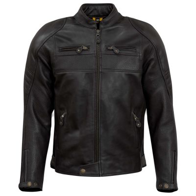 MERLIN CAMBRIAN PERFORATED LEATHER JACKET - BLACK - Urban Rider